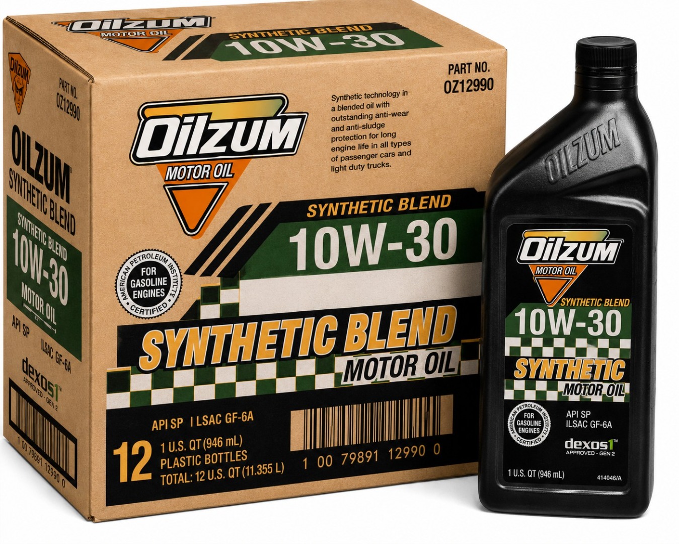 OILZUM SYN-BLEND 10W30 12*1QT CASE